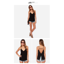 Sexy Backless Deep V Blouse Ladies